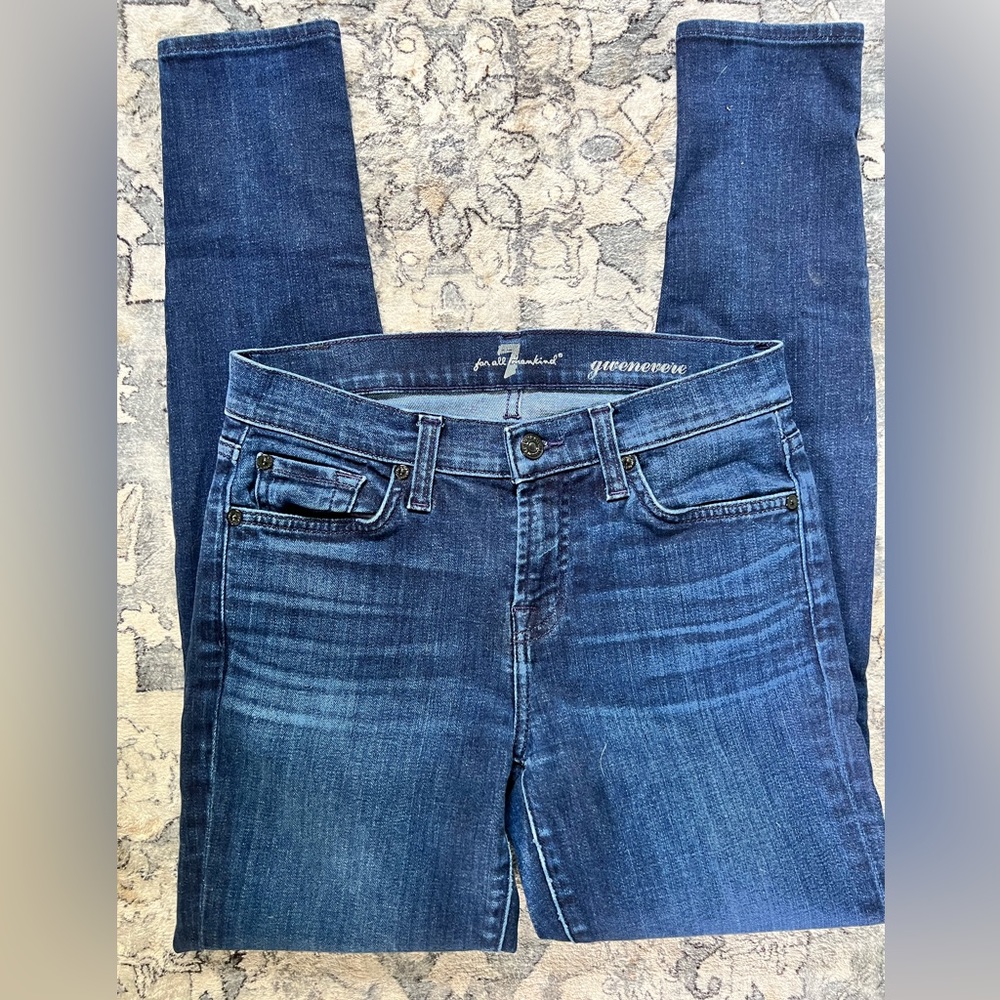 7 For All Mankind Gwenevere Ankle Skinny Mid Rise Jeans 26